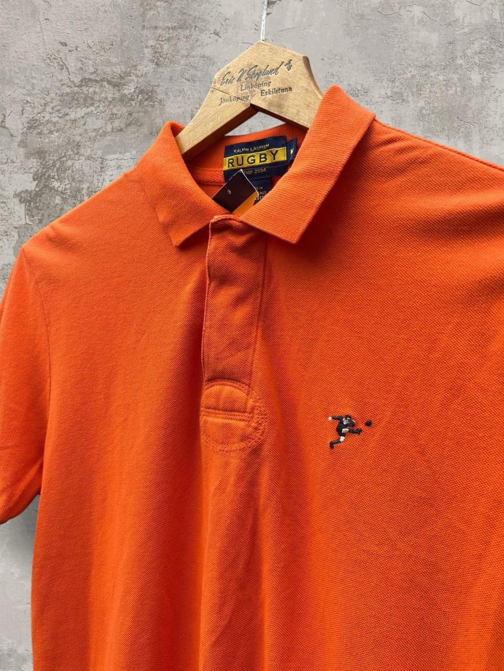Ralph Lauren Orange Rugby Polo NEW All Cotton Mens Large